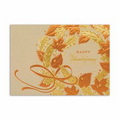 Decorated Wreath Thanksgiving Card - Gold Lined White Envelope